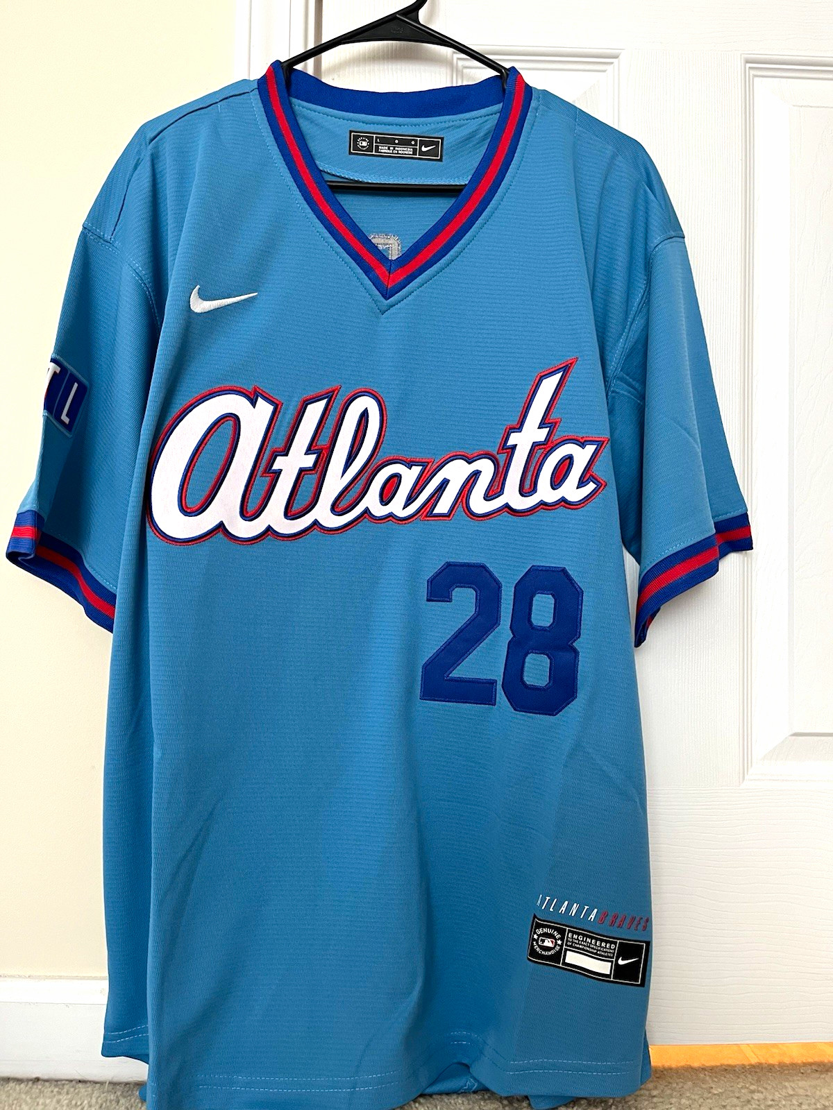 Atlanta Braves Matt Olson #28 Blue City Connect Jersey Men’s Large