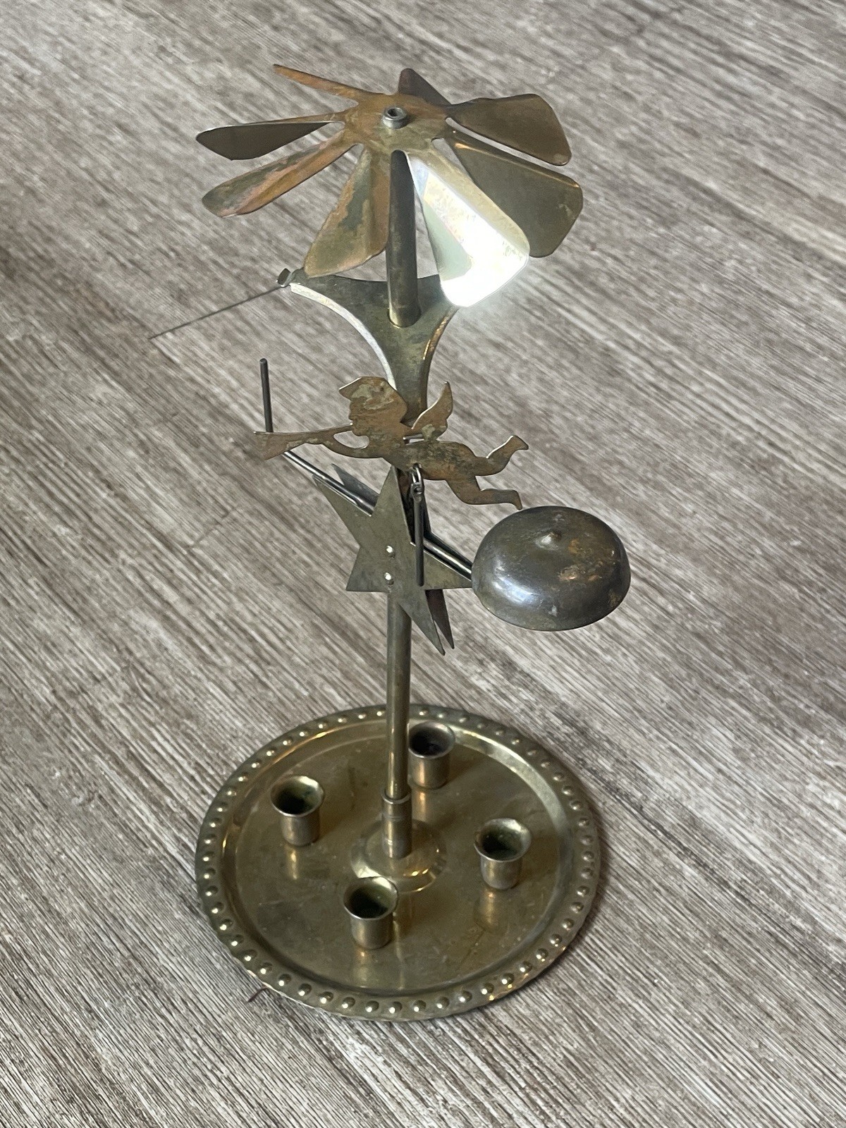 Vintage Swedish Angel Chimes Brass Candle Carousel Made Sweden Parts Incomplete