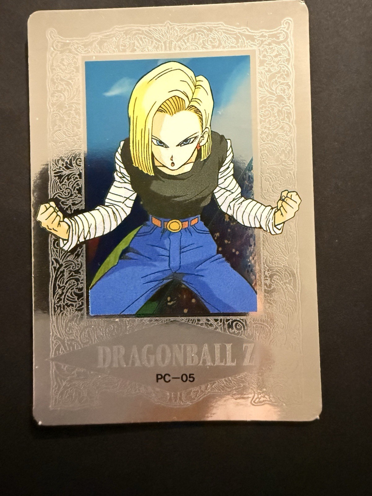1994 Dragon Ball Z Amada PC-05 Android 18 Platinum Silver Foil Japanese