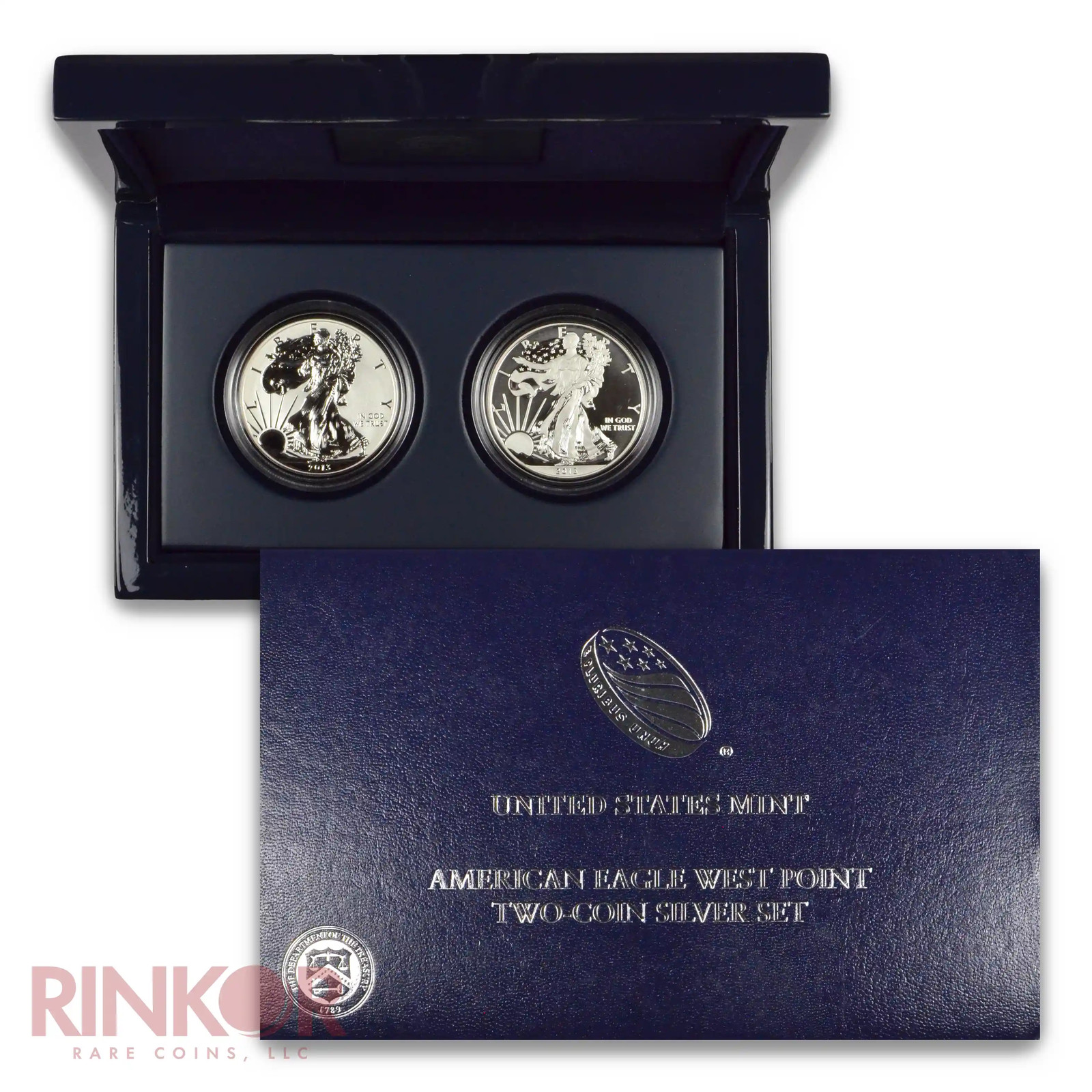 2013-W West Point Silver American Eagle 2-Coin Set (Box and CoA) - Enhanced