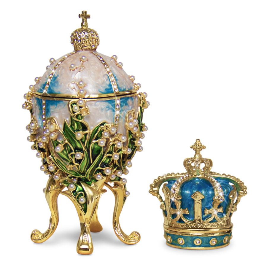 Lilies of the Valley Easter Egg Replica Extra Large 5.9 inch (15 cm) + Crown Lilies of the Valley Easter Egg Replica Extra Large 5.9 inch (15 cm) + Crown