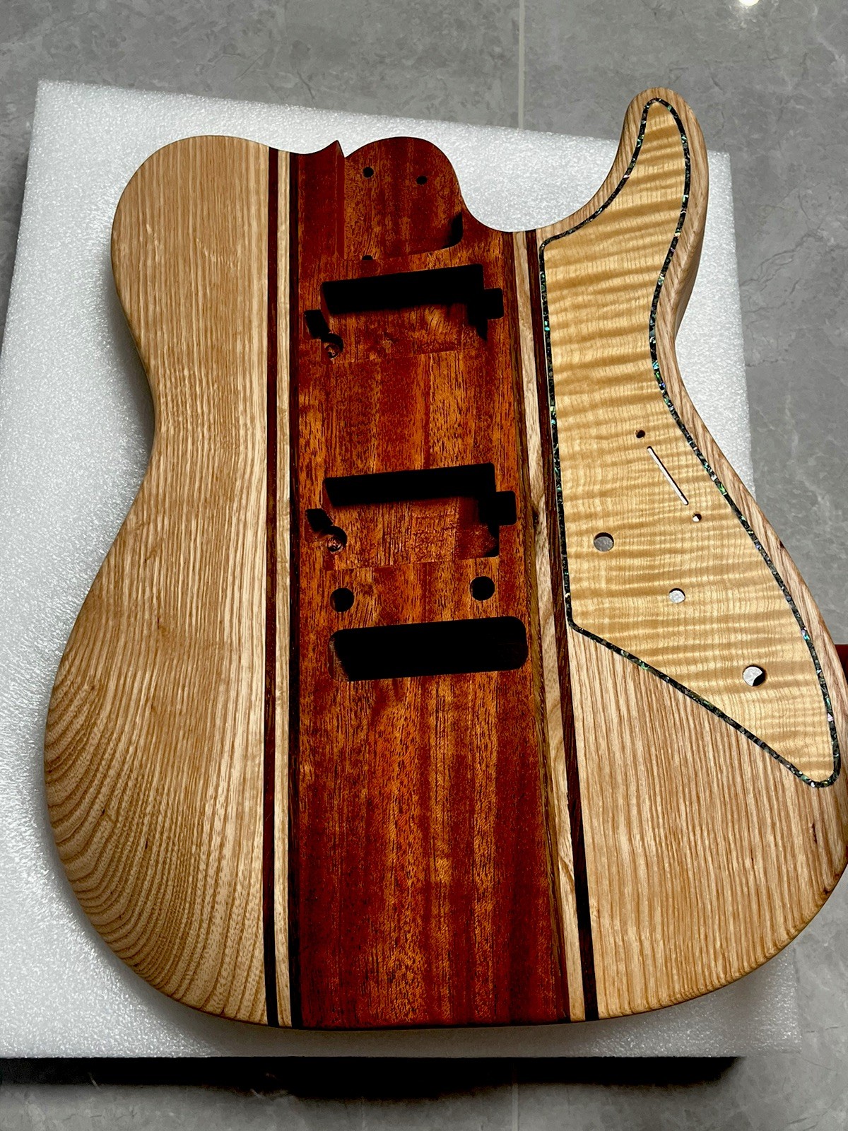 AAAAA Handcrafted  9-Piece Guitar Body Ash & Mahogany Satin Natural Wood Grain