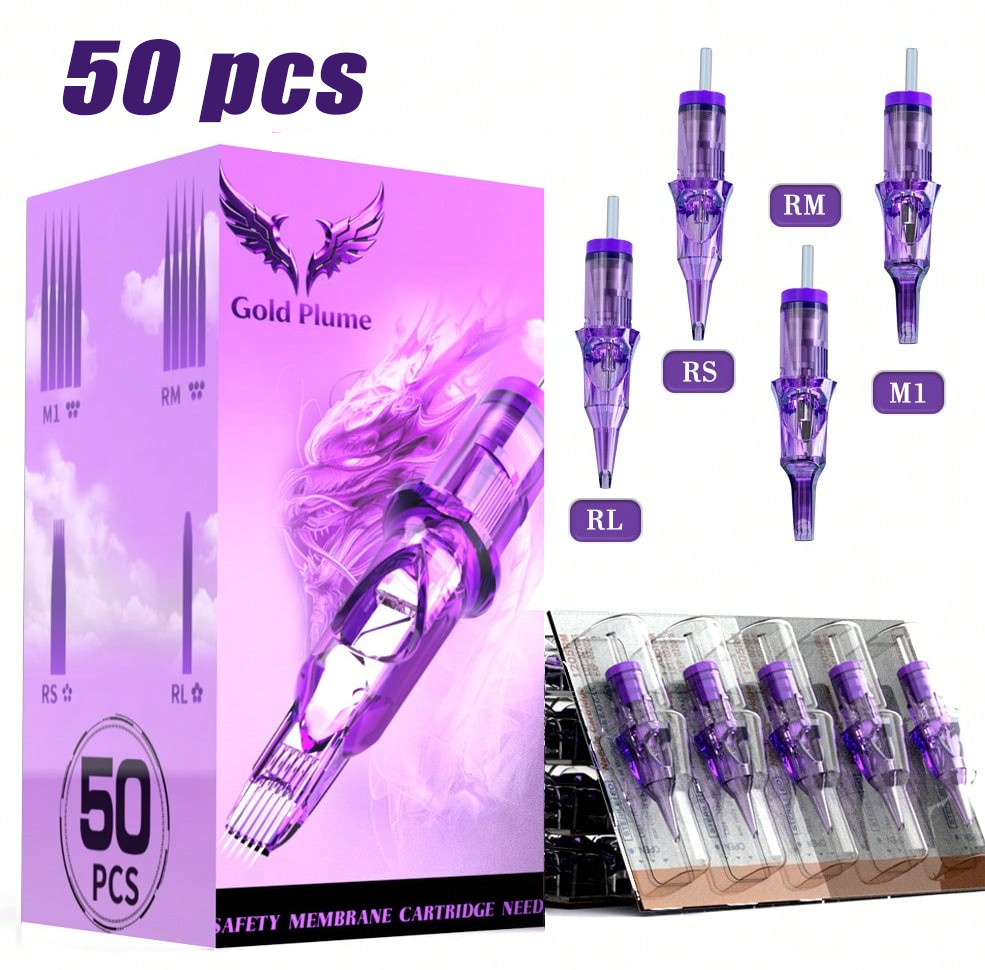 50PCS Disposable Tattoo Cartridge Needles Mixed Sizes RL, RS, RM, M1 50PCS Disposable Tattoo Cartridge Needles Mixed Sizes RL, RS, RM, M1