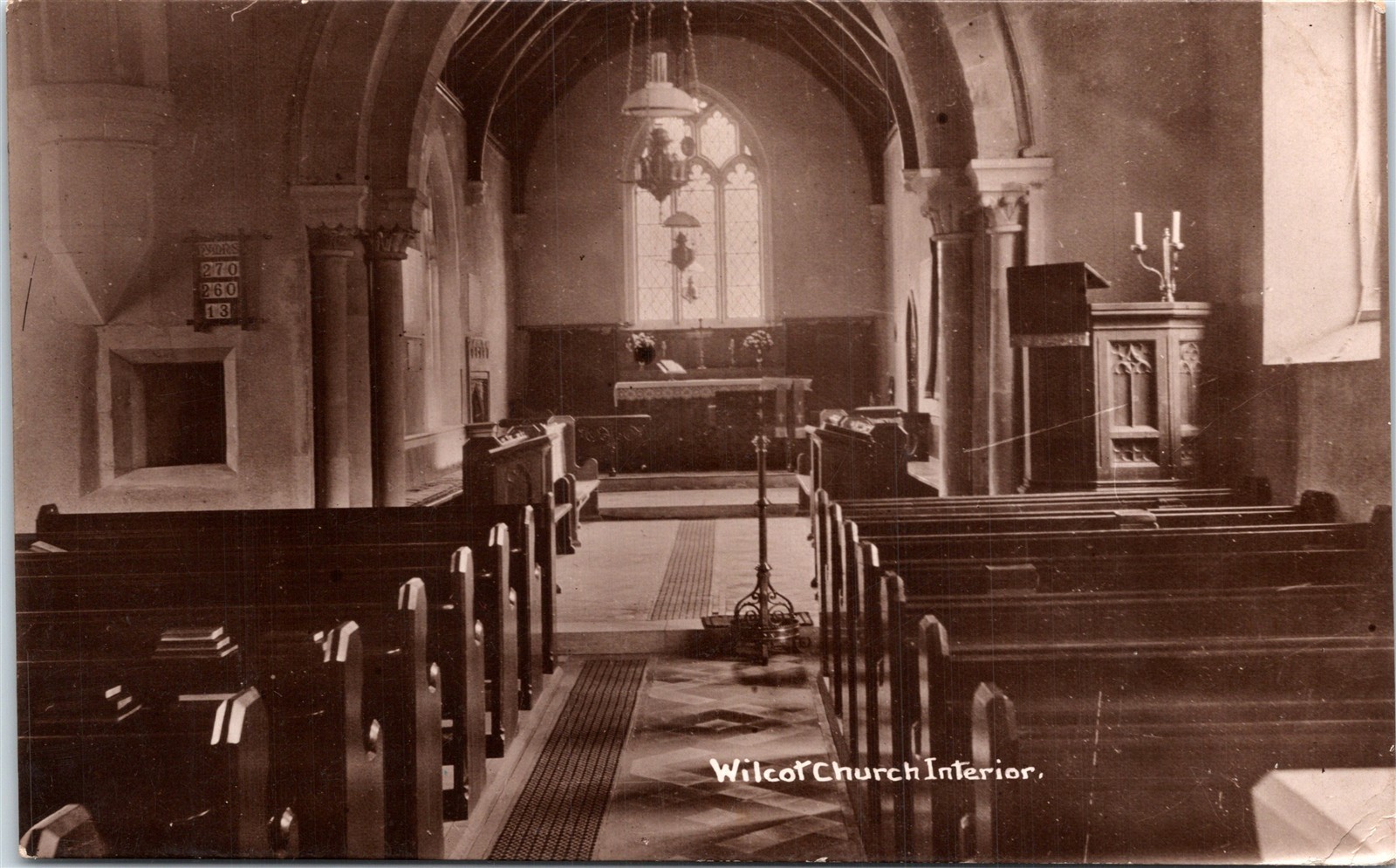 RPPC Postcard UK Wiltshire Wilcot Church Interior Holy Cross 1916 A18 RPPC Postcard UK Wiltshire Wilcot Church Interior Holy Cross 1916 A18