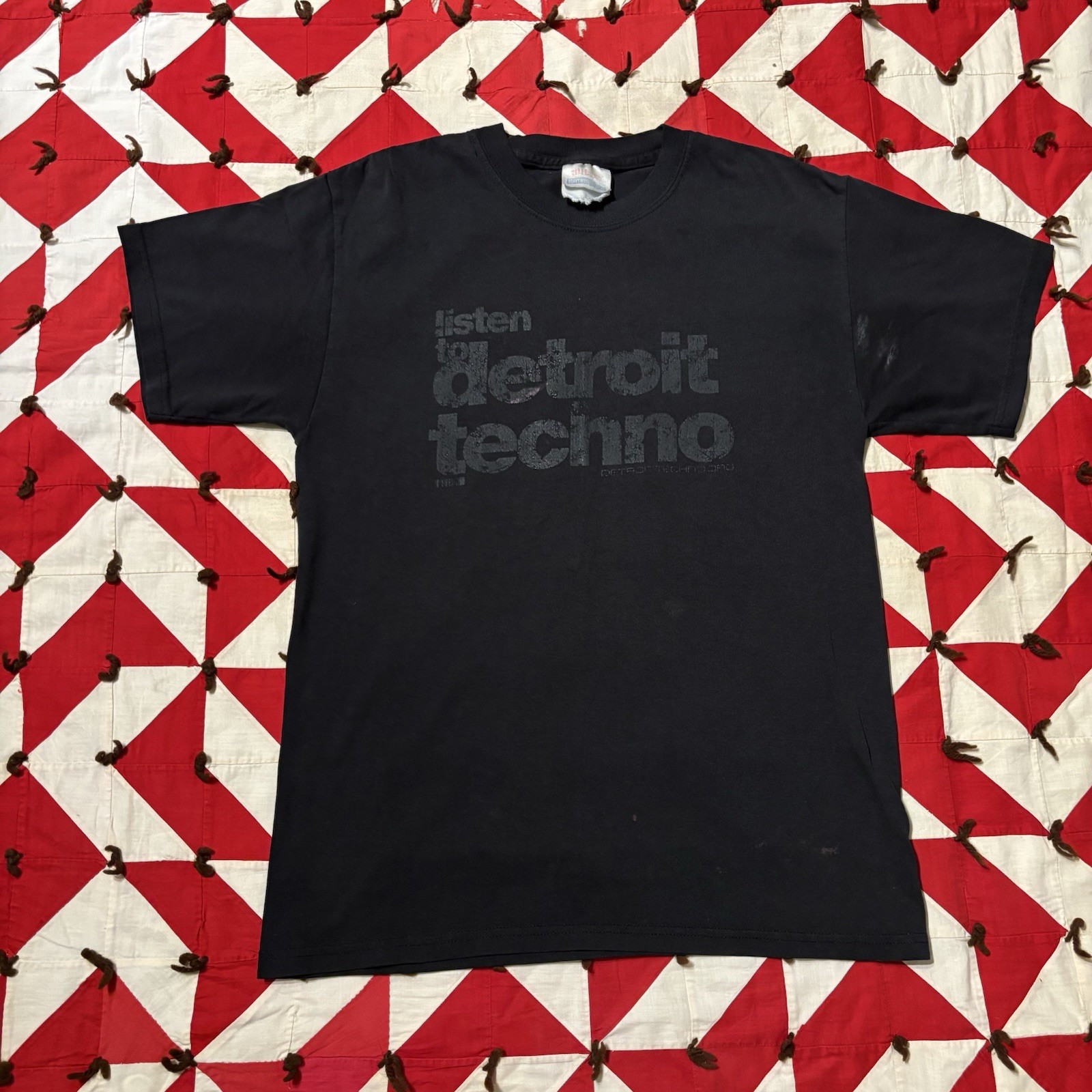 Vintage Detroit Techno T Shirt Mens As Is Black Y2K Rave
