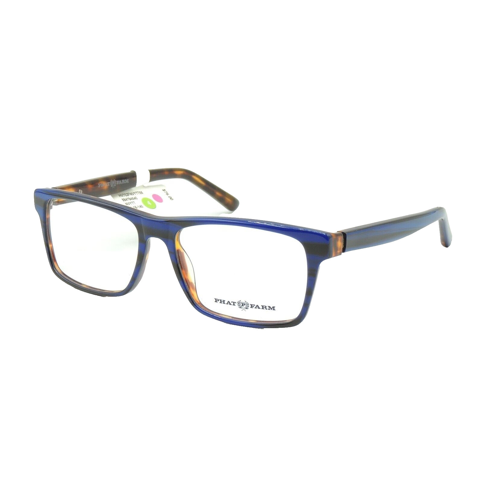 Phat Farm 702 Navy Tortoise Eyeglass Frame 55 16 140