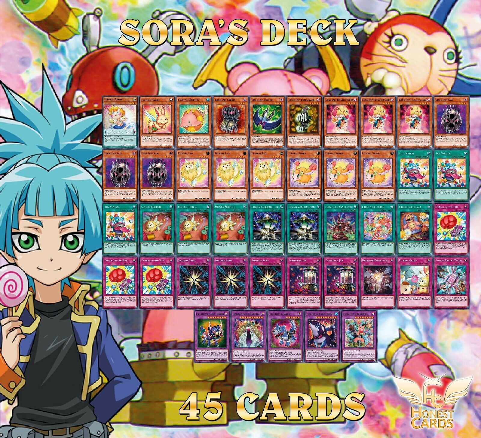 Yugioh Arc-V Complete Sora Perse Deck Frightfur Wolf + Tiger + **HOT** + Bonus