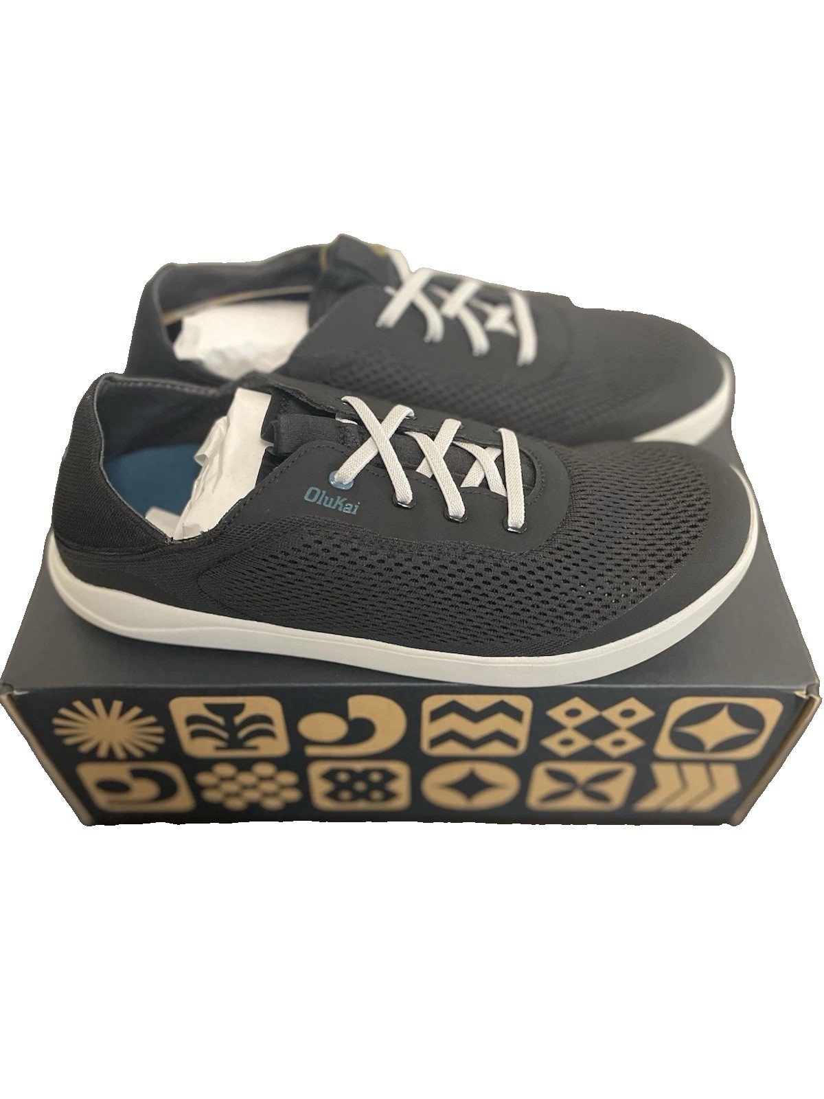 Men’s Olukai Moku Pae Black/Blue Coral Fast Shipping 📦💨