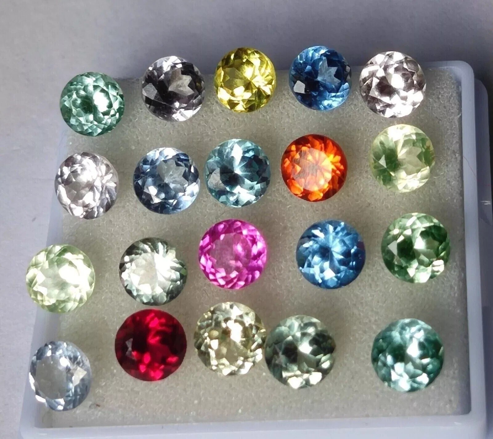 Natural Mix Color Sapphire 9 mm Cut Round 21 Piece Certified Loose Gemstone Lot