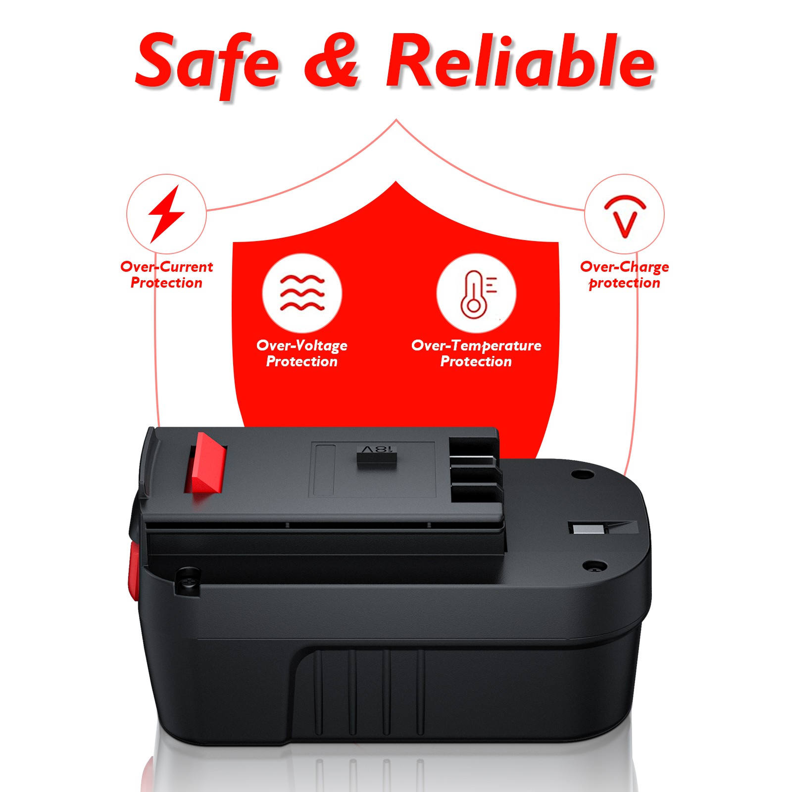 1/4PACK 8000mAh Battery 18V for Black and Decker HPB18 HPB18-OPE 6.0AH