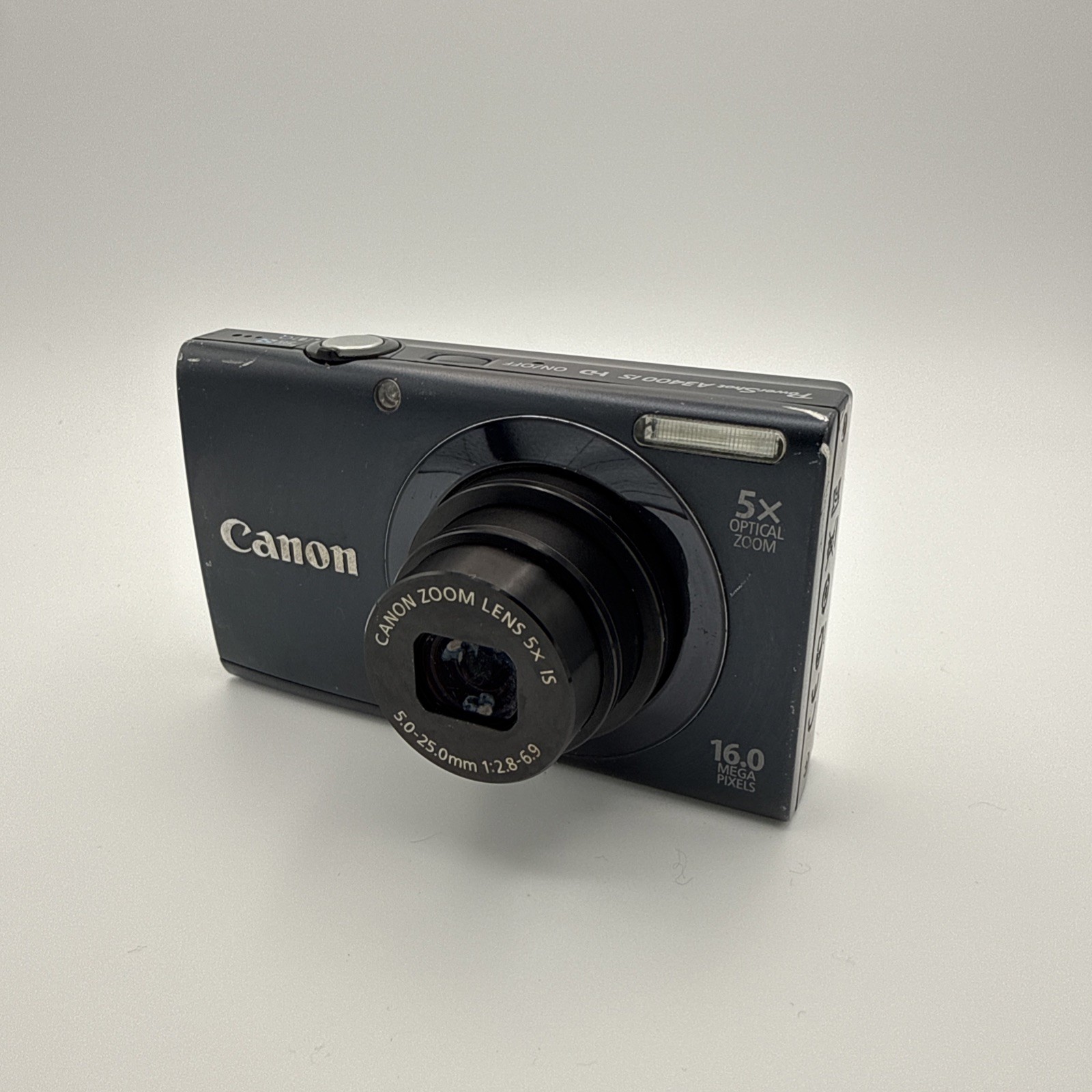 Canon PowerShot A3400 IS 16.0MP Digital Camera Black Digicam 5x Zoom w/ Battery