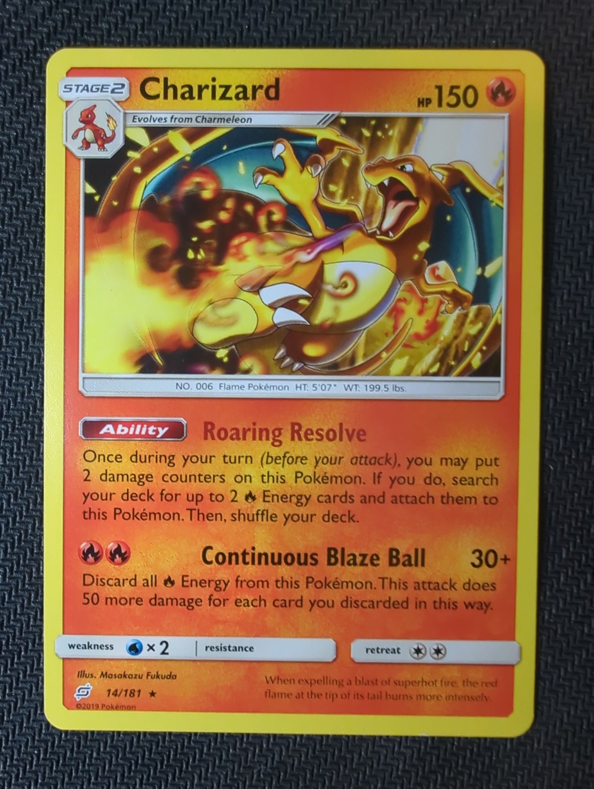 Pokemon SM Sun & Moon Team Up Charizard 14/181 2019 Non-Holo Rare