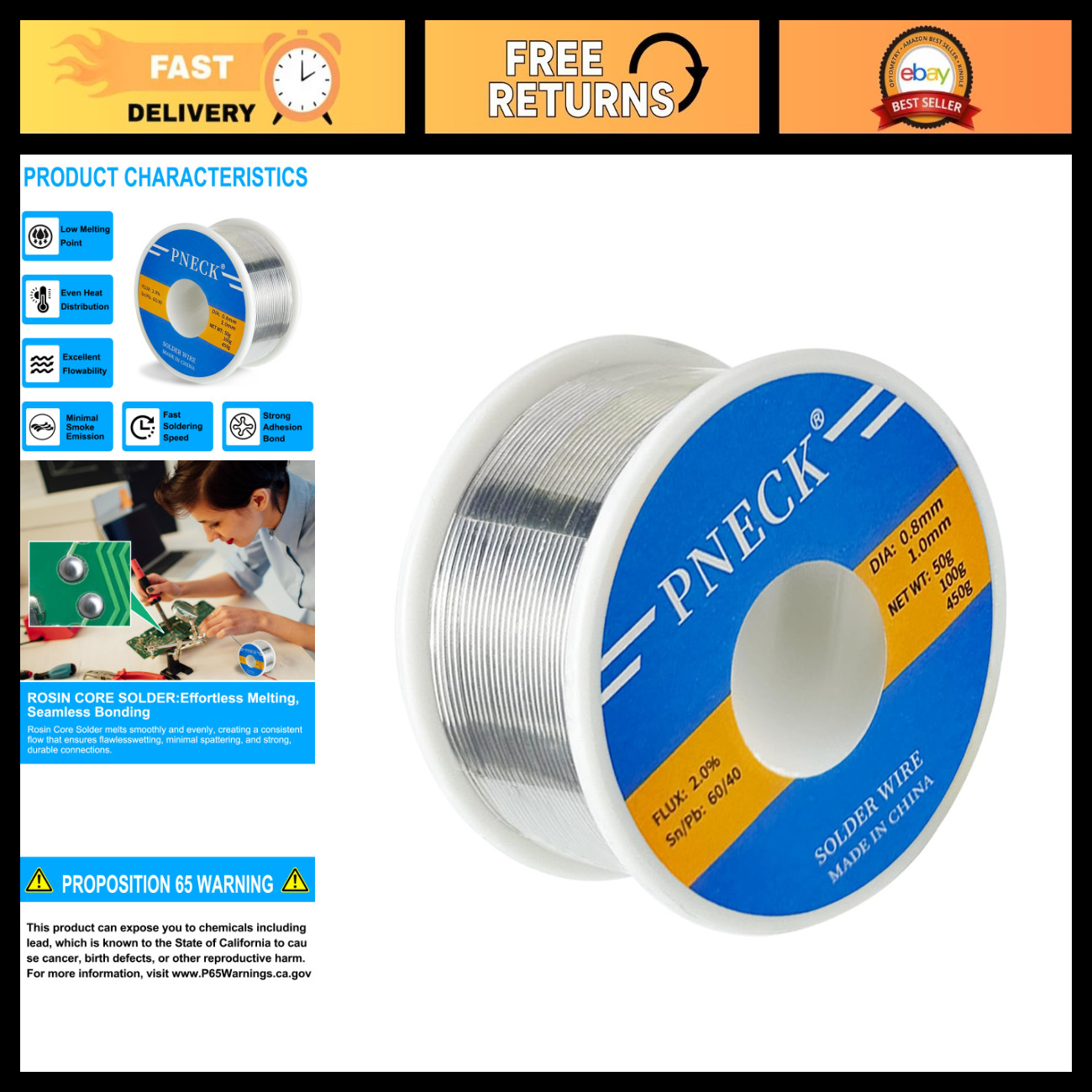 60/40 Rosin Core Solder Wire 0.032