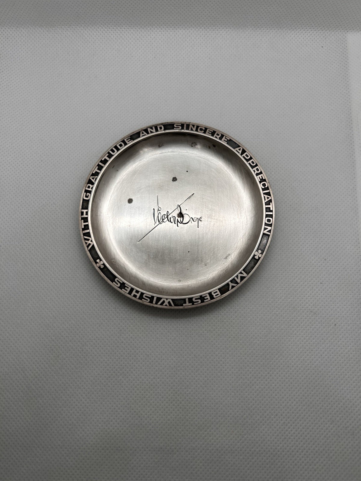 RARE Georg Jensen Sterling Silver Victor Borge Commemorative Plate/Coaster