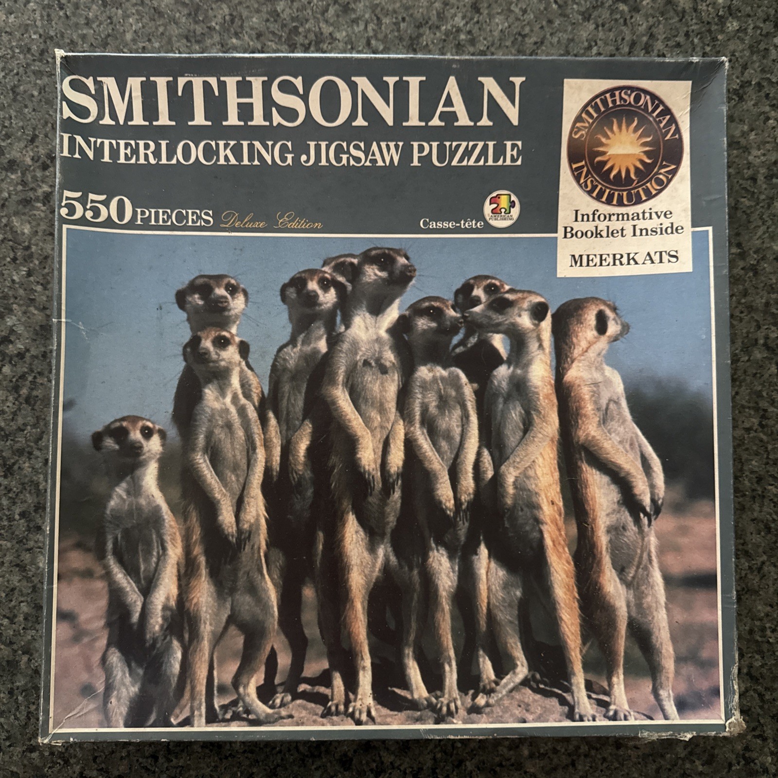 Vtg 1989 “Meerkats” Smithsonian Jigsaw Puzzle 550 pc American Publishing