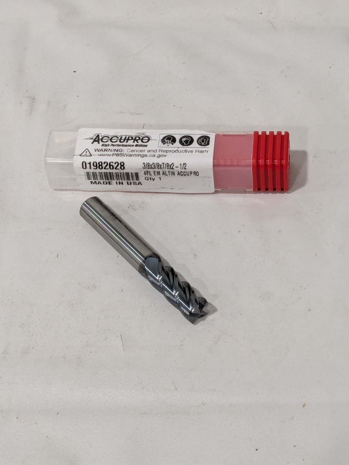 Accupro Square End Mill: 3/8