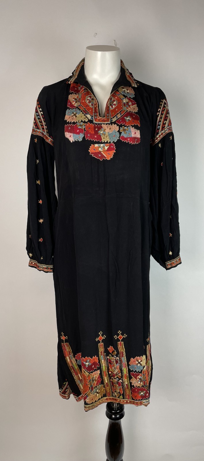 Vintage 1930s Dress Embroidered Hungarian Peasant Dress Ryon TALON ZIP M 40\ Vintage 1930s Dress Embroidered Hungarian Peasant Dress Ryon TALON ZIP M 40\