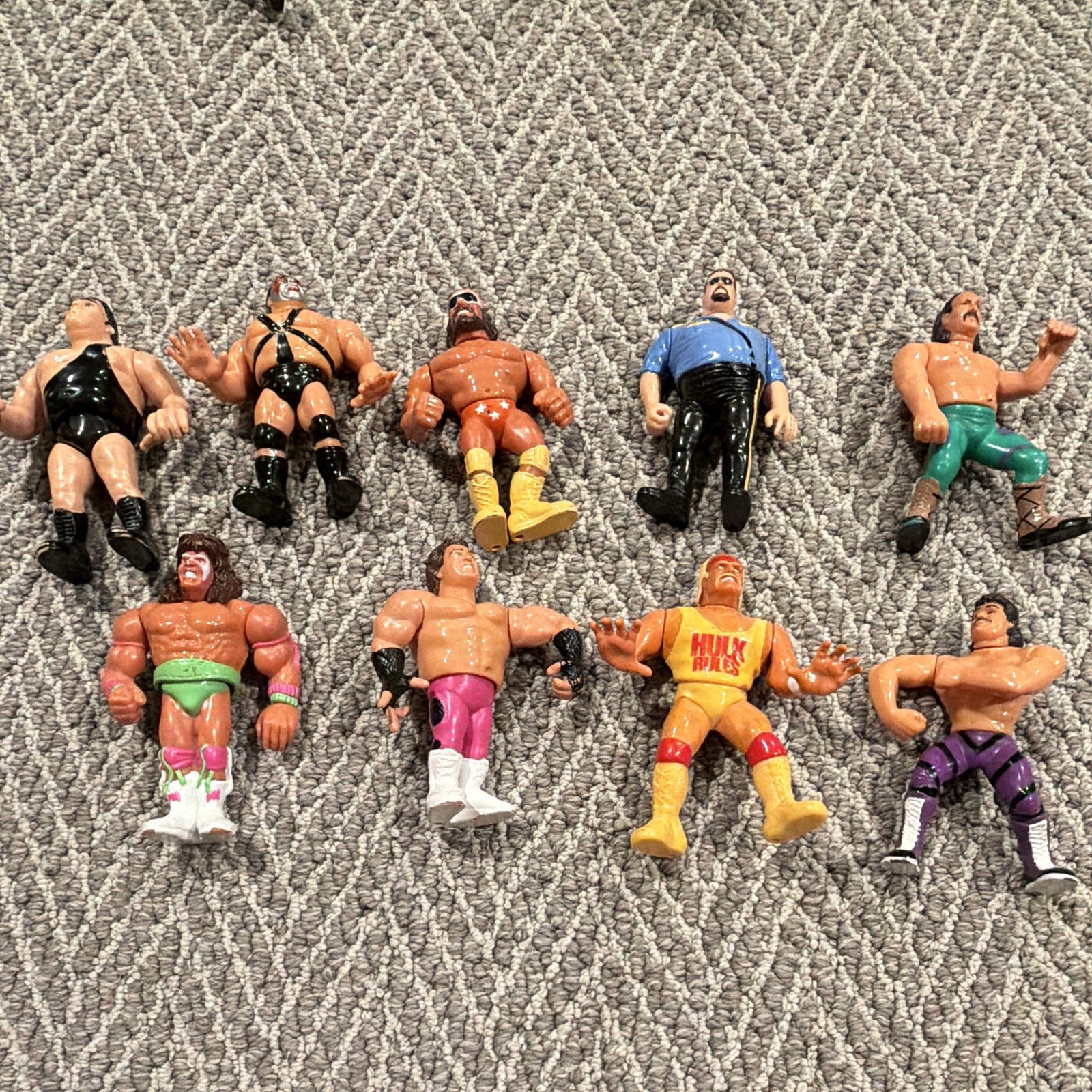 Vintage WWF Hasbro Wrestling Figures Lot of 9 1990s Hogan Warrior Andre Macho Ma