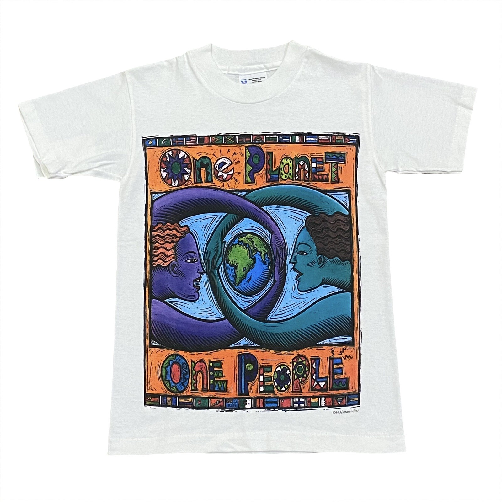 Vintage 1994 Human-I-Tees One Planet, One People T-Shirt Kids Size 10-12 Vintage 1994 Human-I-Tees One Planet, One People T-Shirt Kids Size 10-12