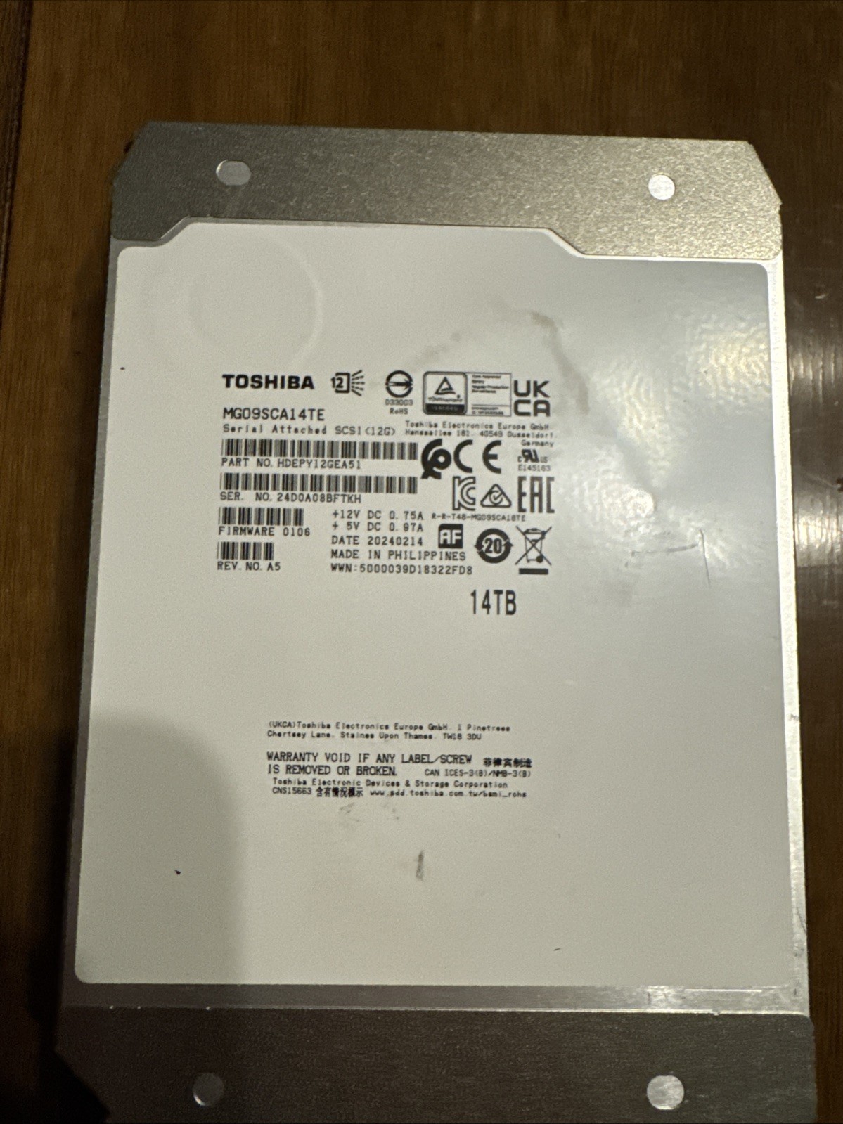 Toshiba MG09SCA14TE