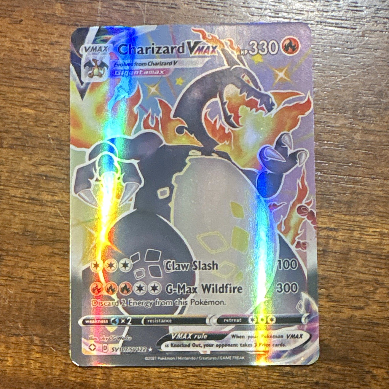 Pokemon Company Charizard VMAX Holo Shiny Holo Rare SV107/SV122 EN 2021