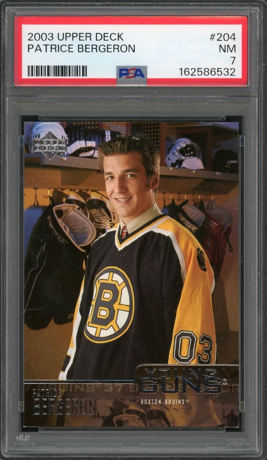 2003 Upper Deck Patrice Bergeron Young Guns #204 PSA 7