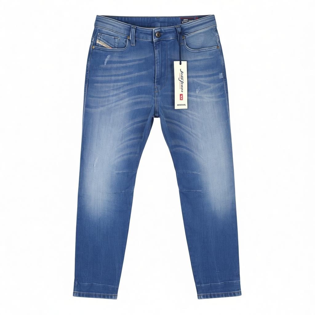 DIESEL Women Jeans Eazee-NE 0837T W25 Sweat Jogg Boyfriend Cropped Blue Stretch