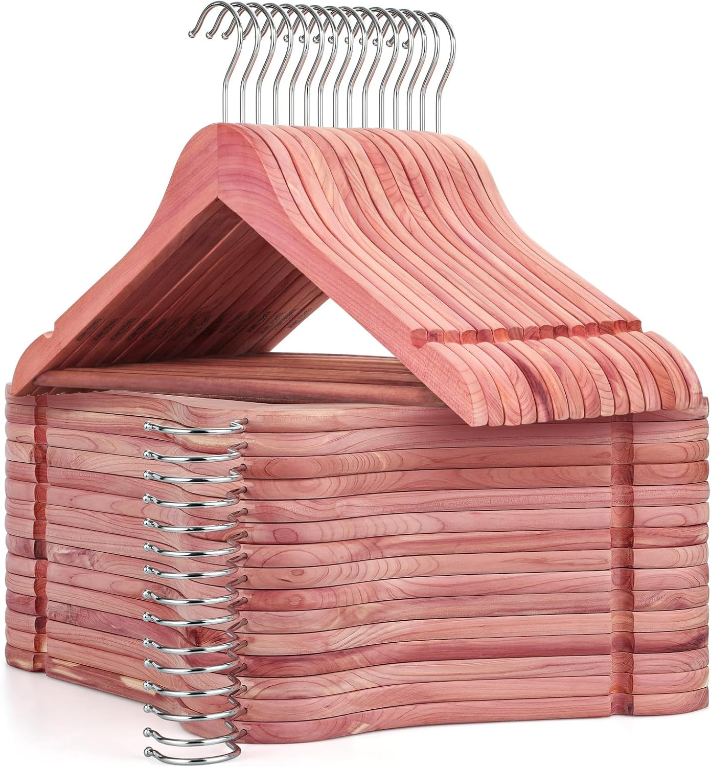 American Red Cedar Wooden Hangers, Clothes Hangers for Closet, Wood Coat Hanger 
