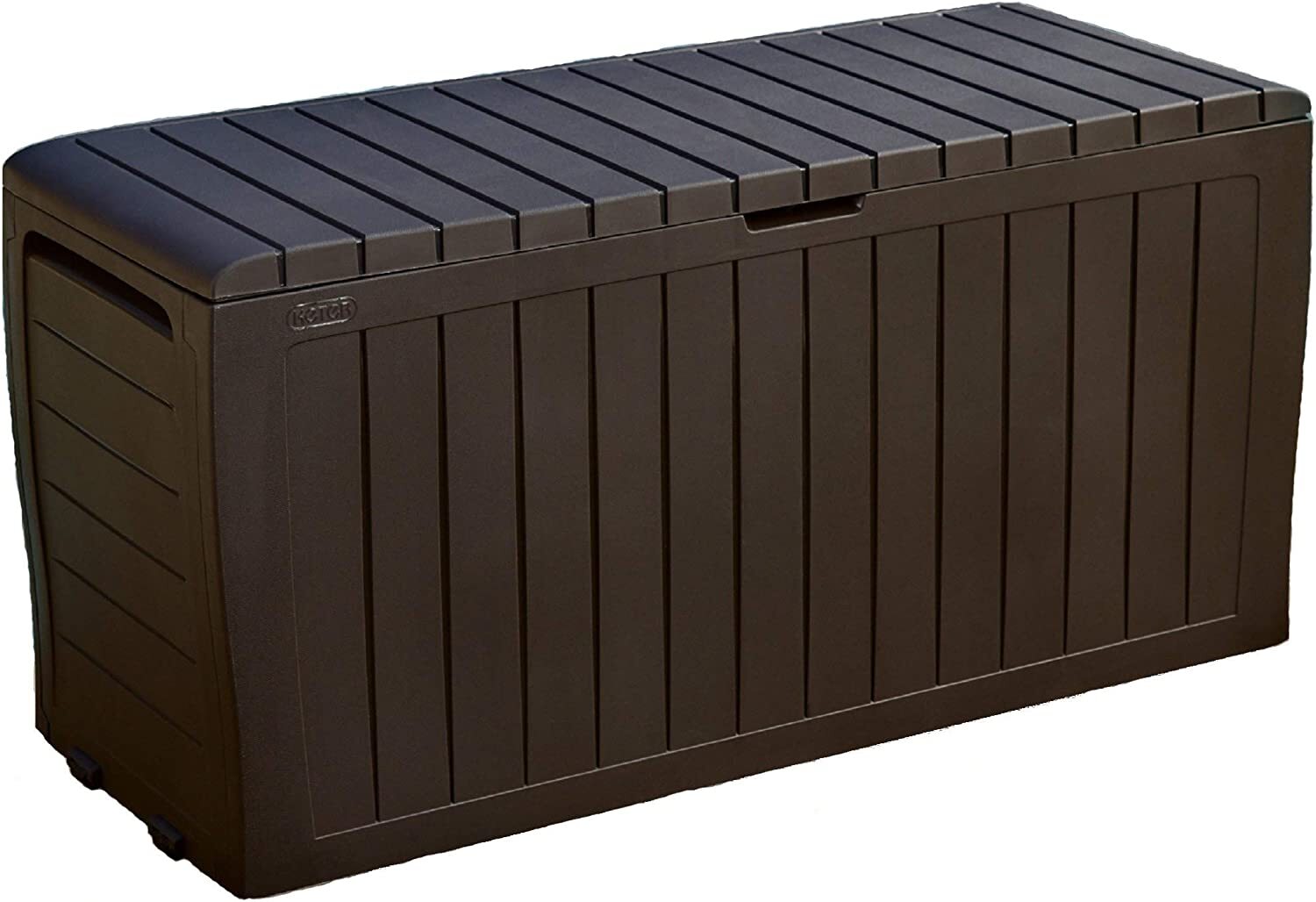 Keter Marvel Plus 71 Gallon Resin Outdoor Storage Box for Patio Furniture, Brown