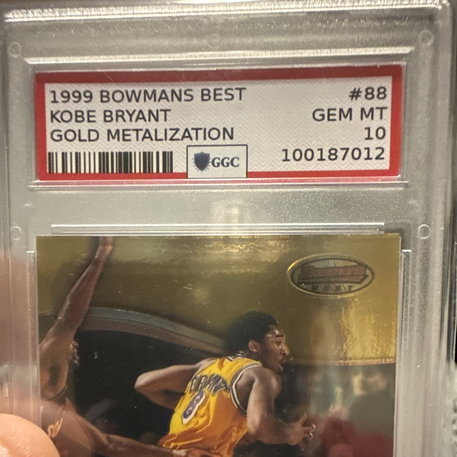 Bowman 1999 Bowman\'s Best Gold Metalization Kobe Bryant Lakers #88 Graded