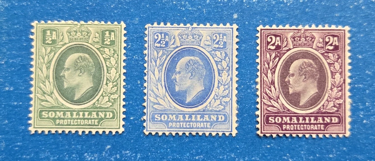 Somaliland Protectorate Stamps, Scott 27, 29-30 MLH Somaliland Protectorate Stamps, Scott 27, 29-30 MLH