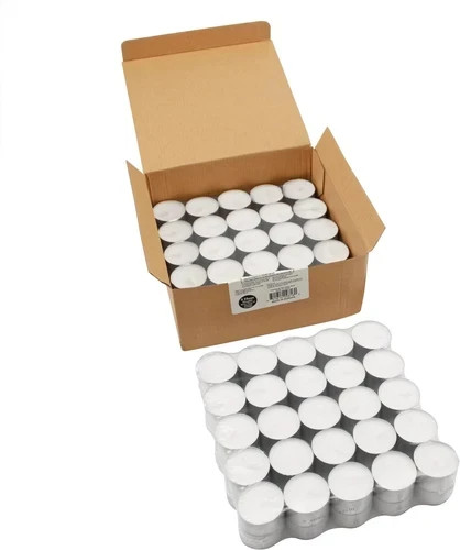 100 Pack Unscented 8 Hour Extended Burn Time Tea Light Candles, White, 100 Count