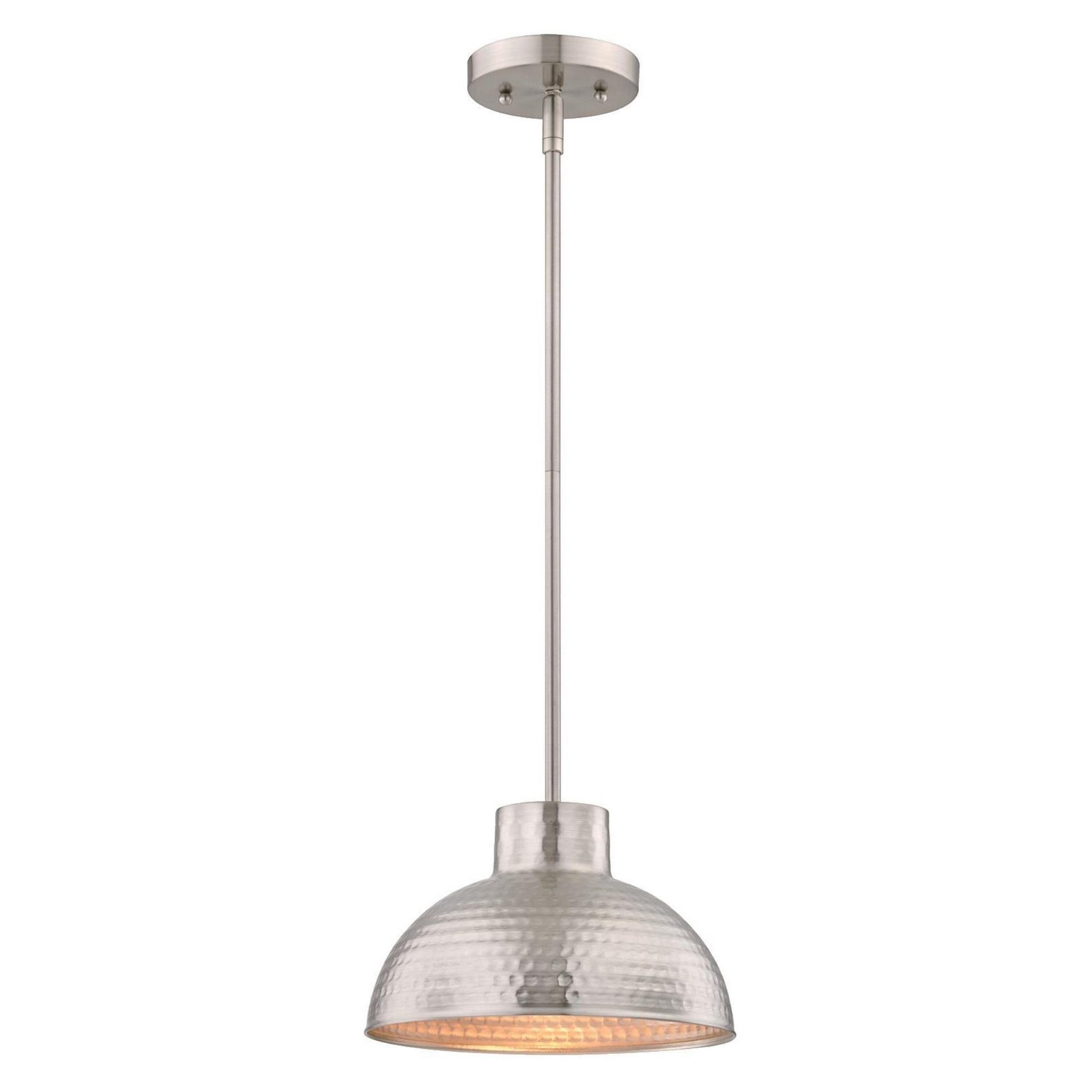Westinghouse Brushed Nickel 6309600 One-Light Indoor Pendant, Hammered Finish Westinghouse Brushed Nickel 6309600 One-Light Indoor Pendant, Hammered Finish