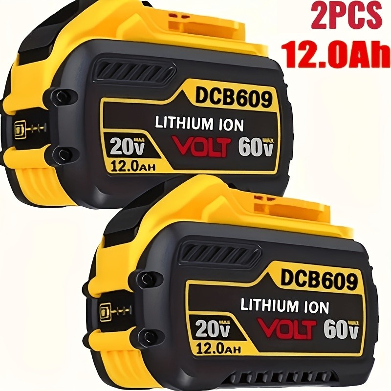 2PCS 12.0AH Lithium Ion Battery DCB609-2 20V/60V MAX FLEXVOLT For DEWALT DCB612 2PCS 12.0AH Lithium Ion Battery DCB609-2 20V/60V MAX FLEXVOLT For DEWALT DCB612