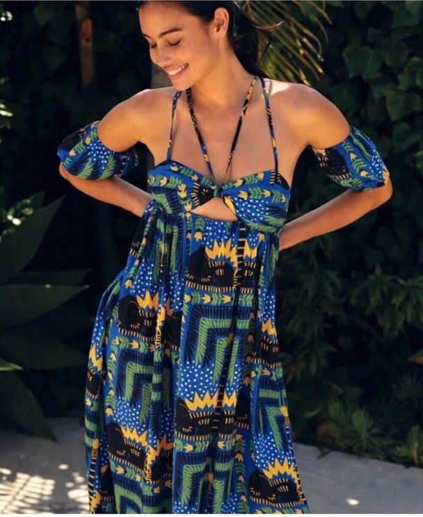 NWT Anthropologie size S midi dress in tropical print by Incerti vacation beach NWT Anthropologie size S midi dress in tropical print by Incerti vacation beach