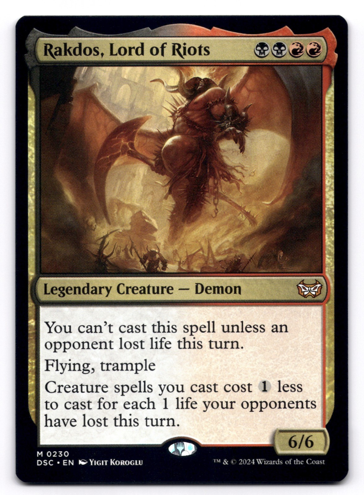 Rakdos, Lord of Riots NM Commander: Duskmourn: House of Horror 230 MTG Regular