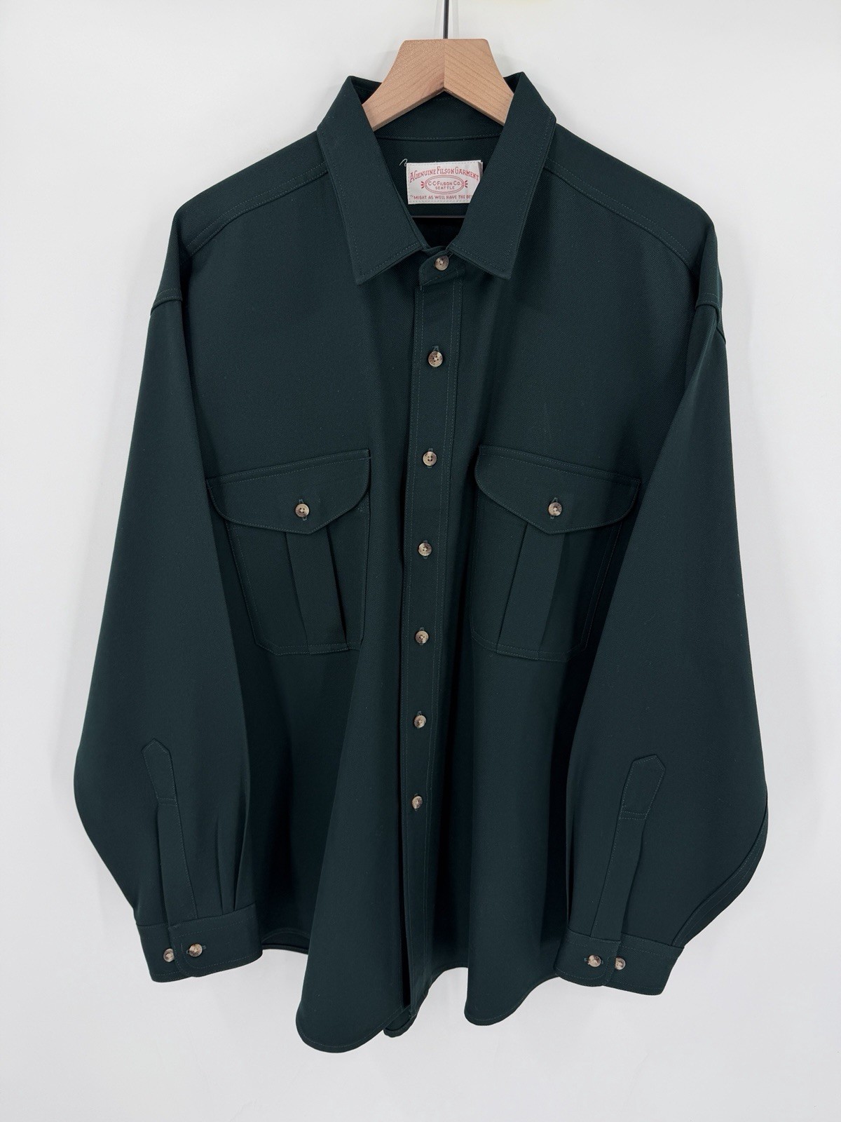 Vintage Filson Jac-Shirt Jacket Mens XXL Green Wool Button Up Workwear 90s