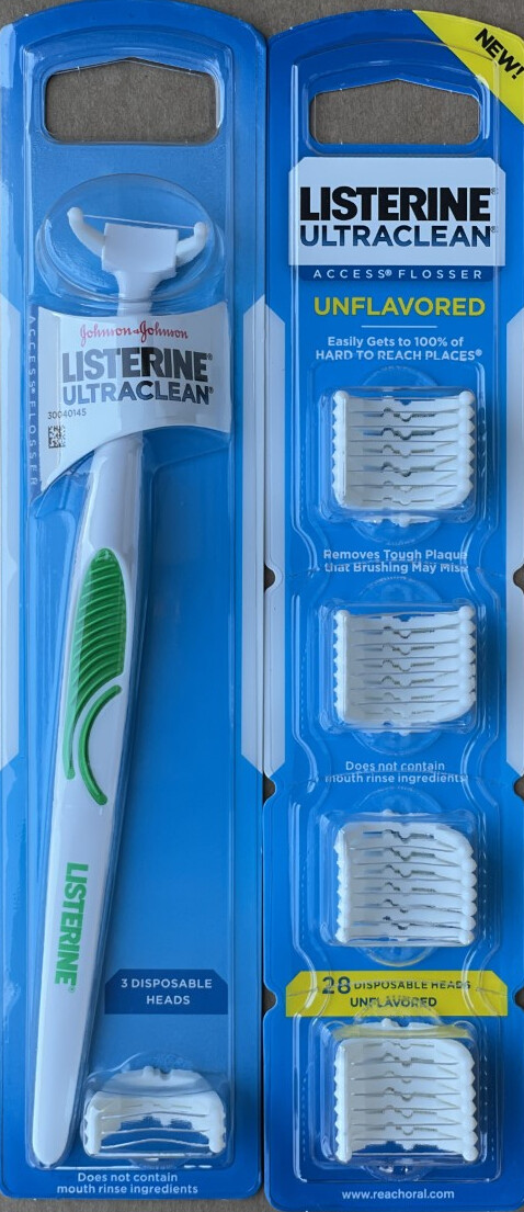 Listerine UltraClean Access Flosser Starter Pack With UNFLAVORED Refill Pack Listerine UltraClean Access Flosser Starter Pack With UNFLAVORED Refill Pack