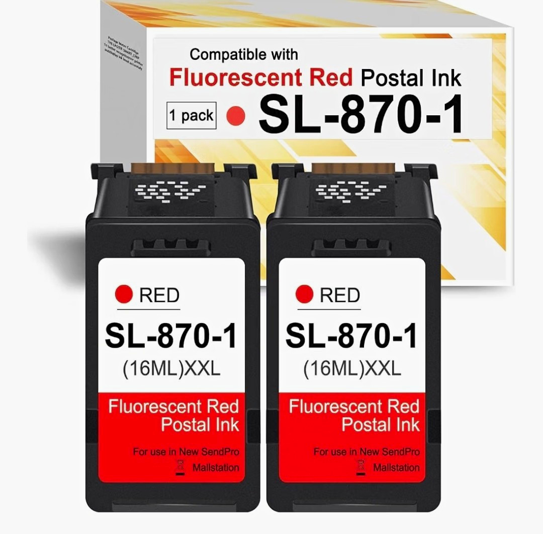 SL-870-1 Fluorescent Red Postal Ink Replacement Cartridge 16mL 1 Pack SL-870-1 Fluorescent Red Postal Ink Replacement Cartridge 16mL 1 Pack