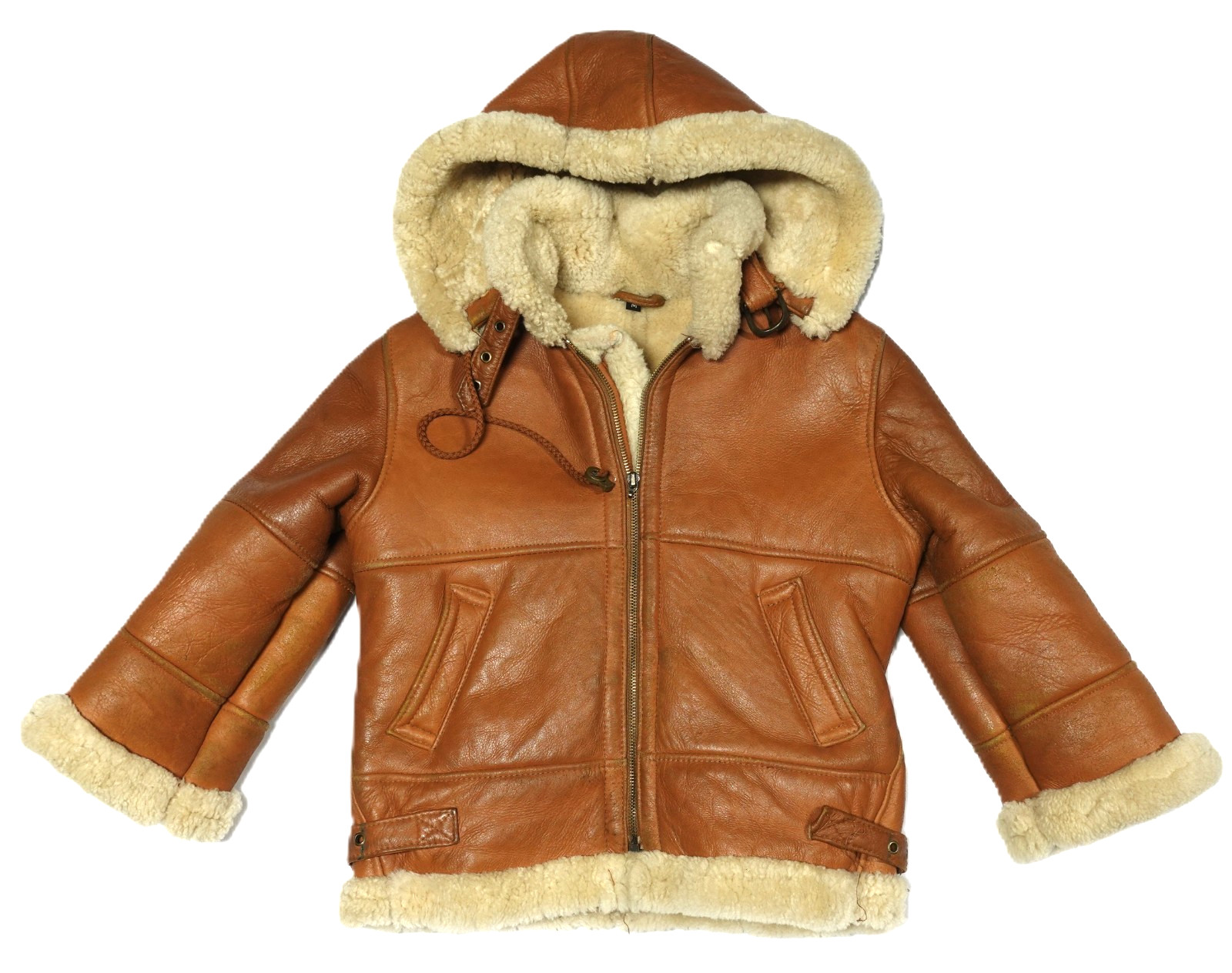 Harlin Child’s Genuine Shearling Aviator B-3 Bomber Coat Medium