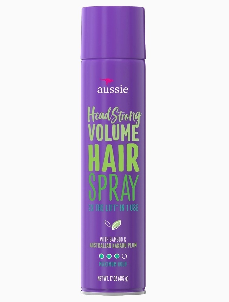Aussie Head Strong Volume Hair Spray Bamboo & Kakadu Plum 10 oz Maximum Hold