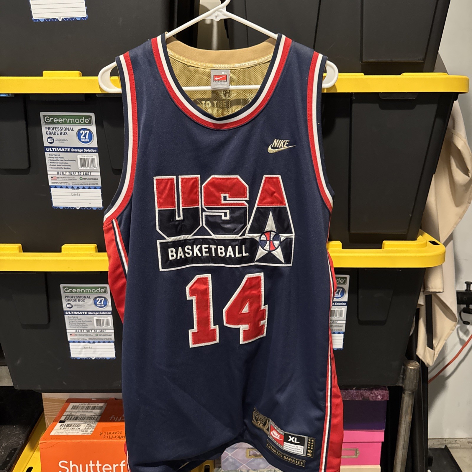 Nike 1992 Charles Barkley USA Dream Team Olympic Gold Basketball Jersey Size L Nike 1992 Charles Barkley USA Dream Team Olympic Gold Basketball Jersey Size L
