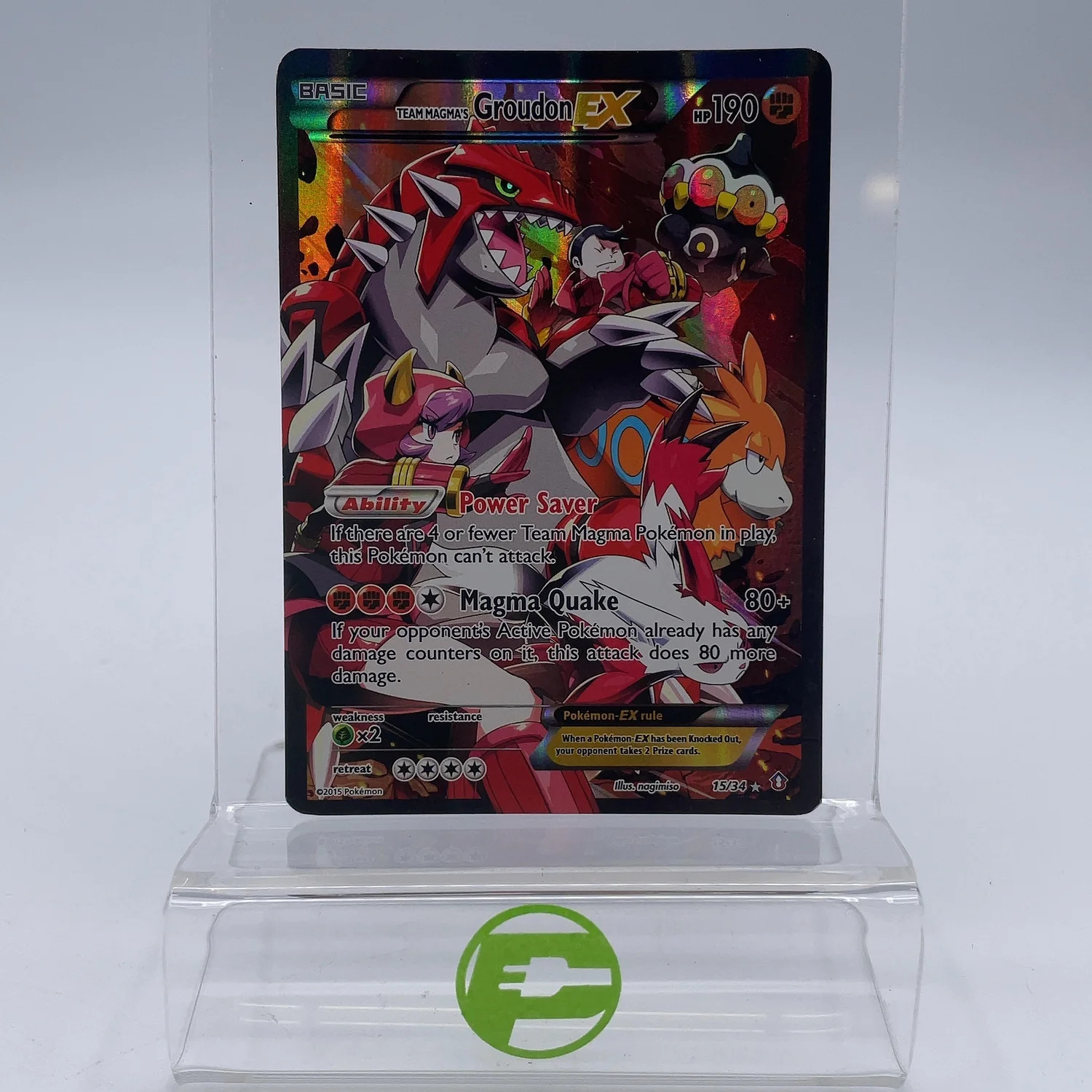 Pokemon Team Magma's Groudon EX TCG 15/34 DMG