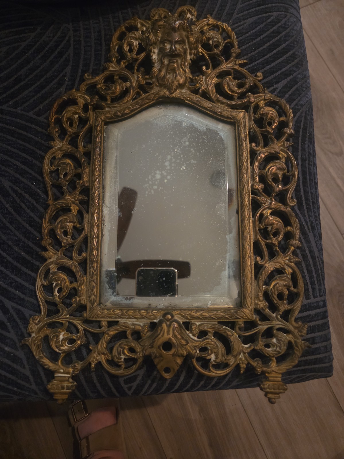 Beautiful Vintage Ornate Gothic Victorian Bradley & Hubbard Brass Wall Mirror