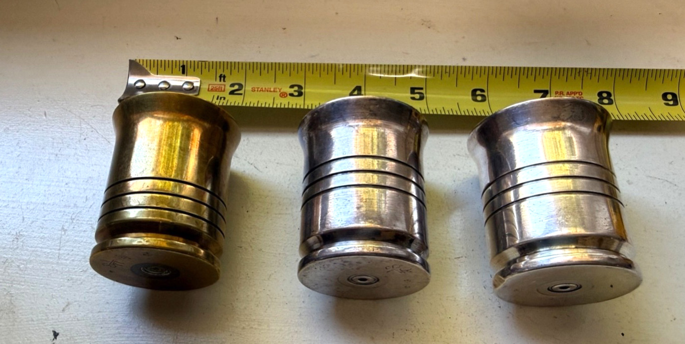 WWII Imperial Japanese Navy IJN 25mm Type AA Trench Art Sake Tea Cups - Original WWII Imperial Japanese Navy IJN 25mm Type AA Trench Art Sake Tea Cups - Original
