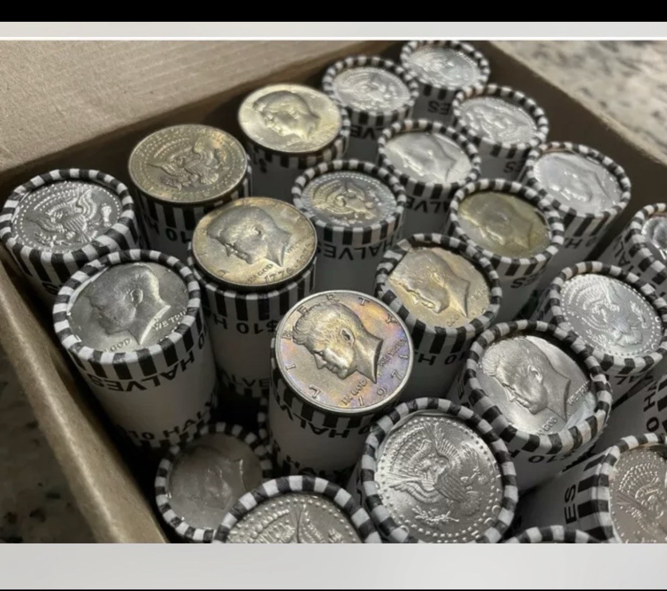 Kennedy Half Dollar Roll Sealed Unsearched Silver Possible 20 Coin Lot 1964 -26