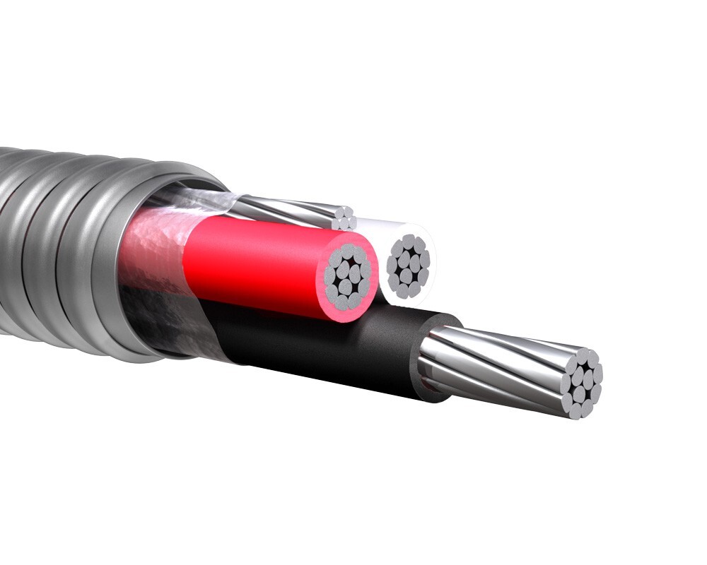 75\' 2/3 Type MC Aluminum Conductor Metal Clad Cable 600V