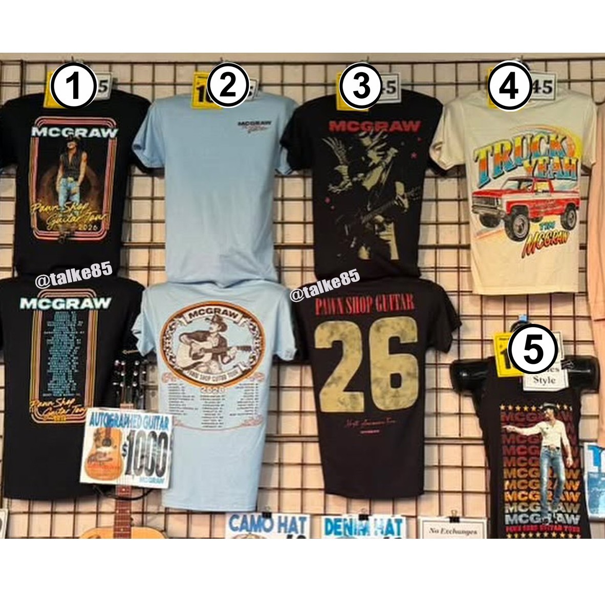 Tim McGraw Pawn Shop Guitar Tour 2026 T-Shirt Reprint