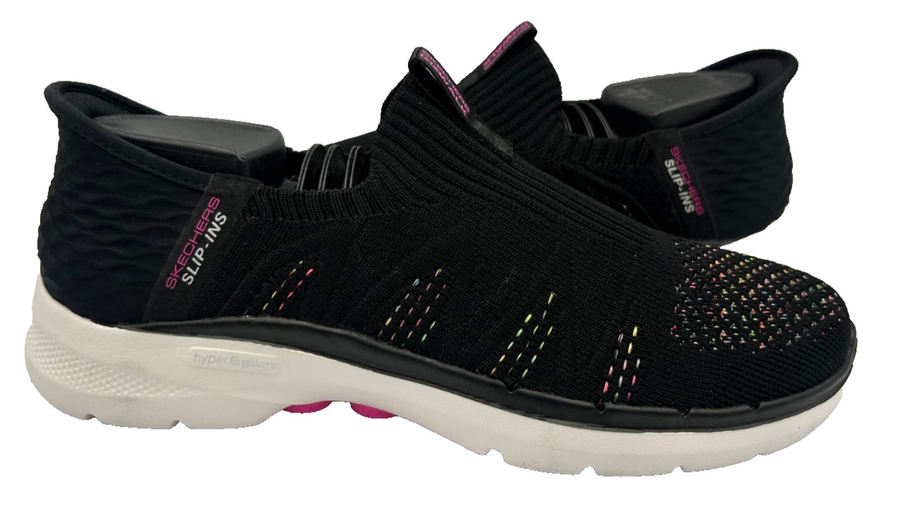 Skechers Women\'s Slip-Ins Go Walk 6 Valentina Walking Shoes Blk/Mul Size:8.5 89O