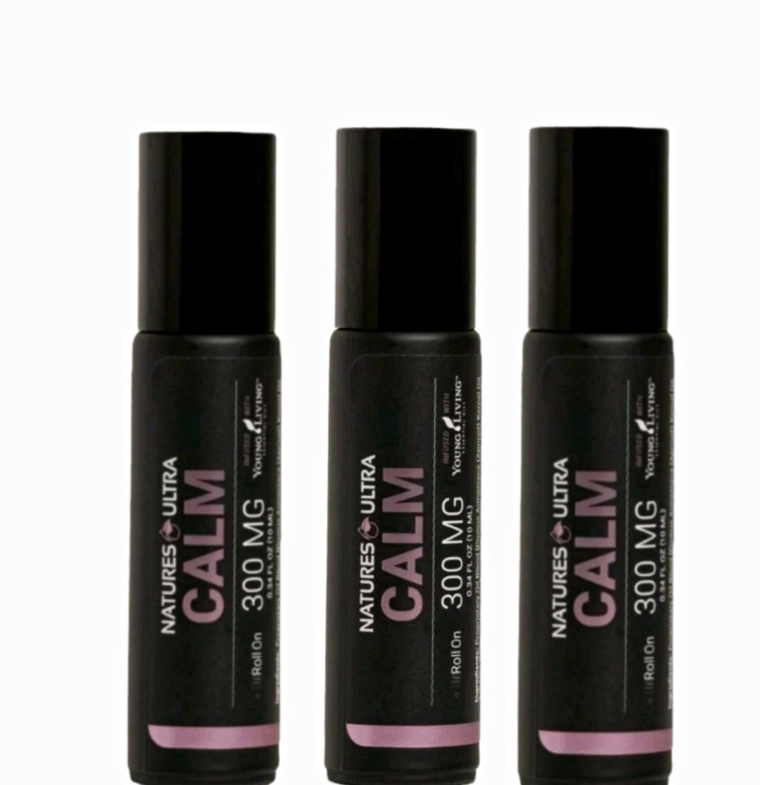 Natures Ultra Calm 300 MG Roll-On Aromatherapy Rollerball Bottle 3 Pack